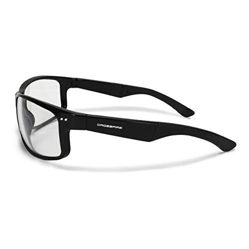 Radians Crossfire CK7 Premium Safety Eyewear, Shiny Black Frame with Clear Lens