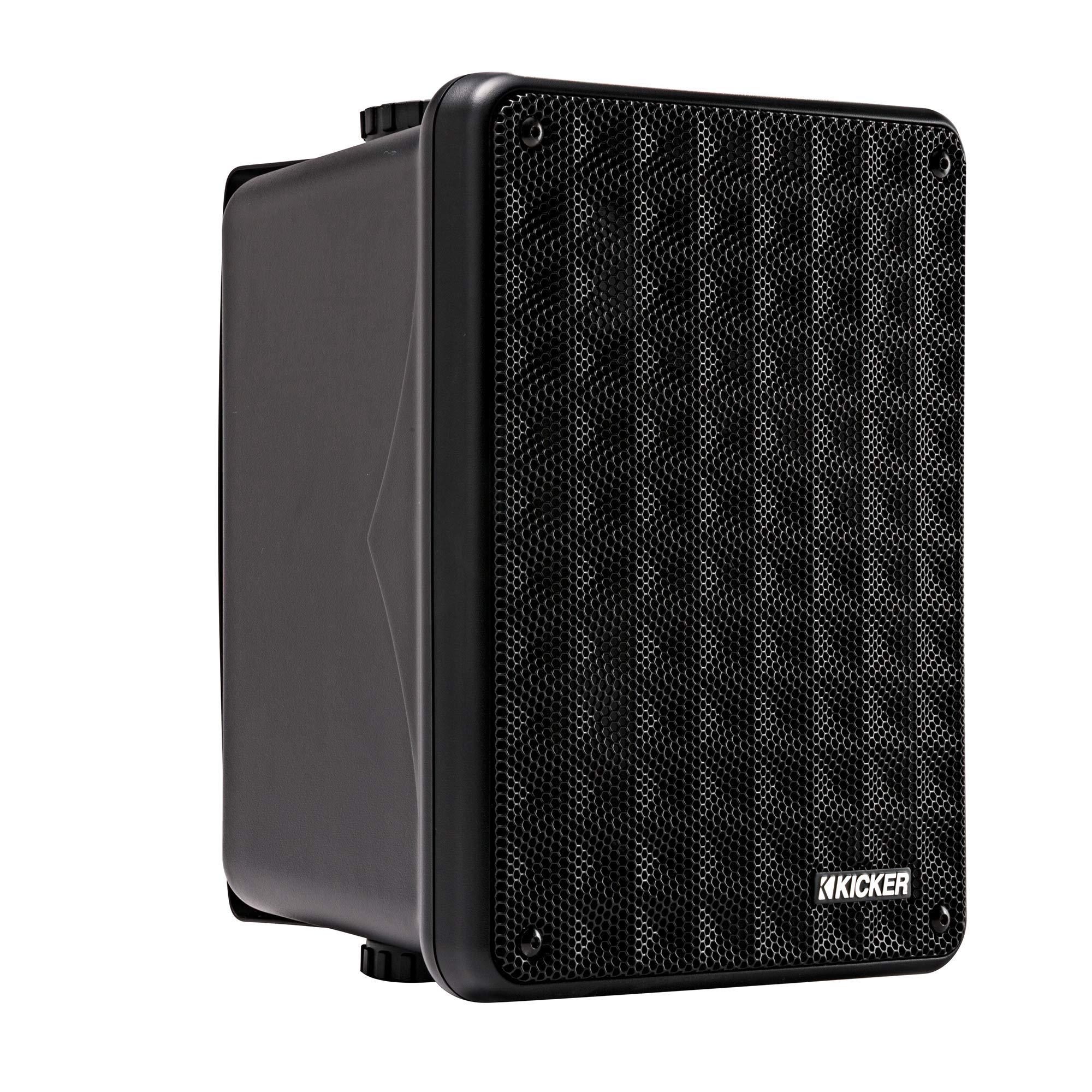 KICKER KICKER KB6 Indoor Outdoor Patio Speaker Bundle in Black 4 Speakers Total