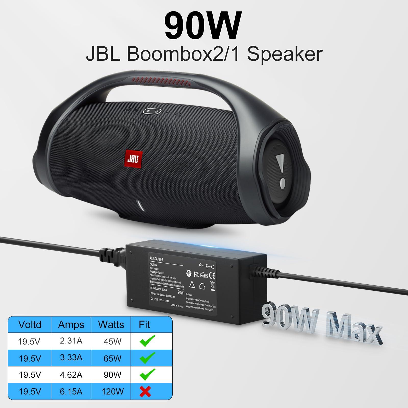 BIYTC 90W Charger for JBL Boombox 2 Boombox 1 Wireless Bluetooth Speaker Replacment for JBL Xtreme 2 Charger 10FT Compatible with JBL Boombox, Xtreme Power Supply Adapter Cord with Portable Bag