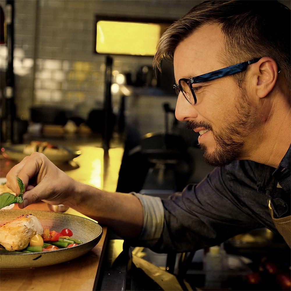 Amazon Amazon Echo Frames, an Alexa device (newest model), Smart glasses with Alexa, Round frames in Blue Tortoise with blue light filtering lenses