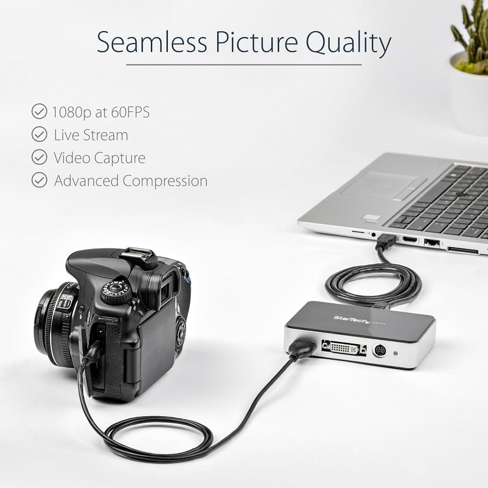 StarTech StarTech.com HDMI Video Capture Device - 1080p - 60fps Capture Card - USB Video Recorder - with HDMI DVI VGA, TAA (USB3HDCAP)