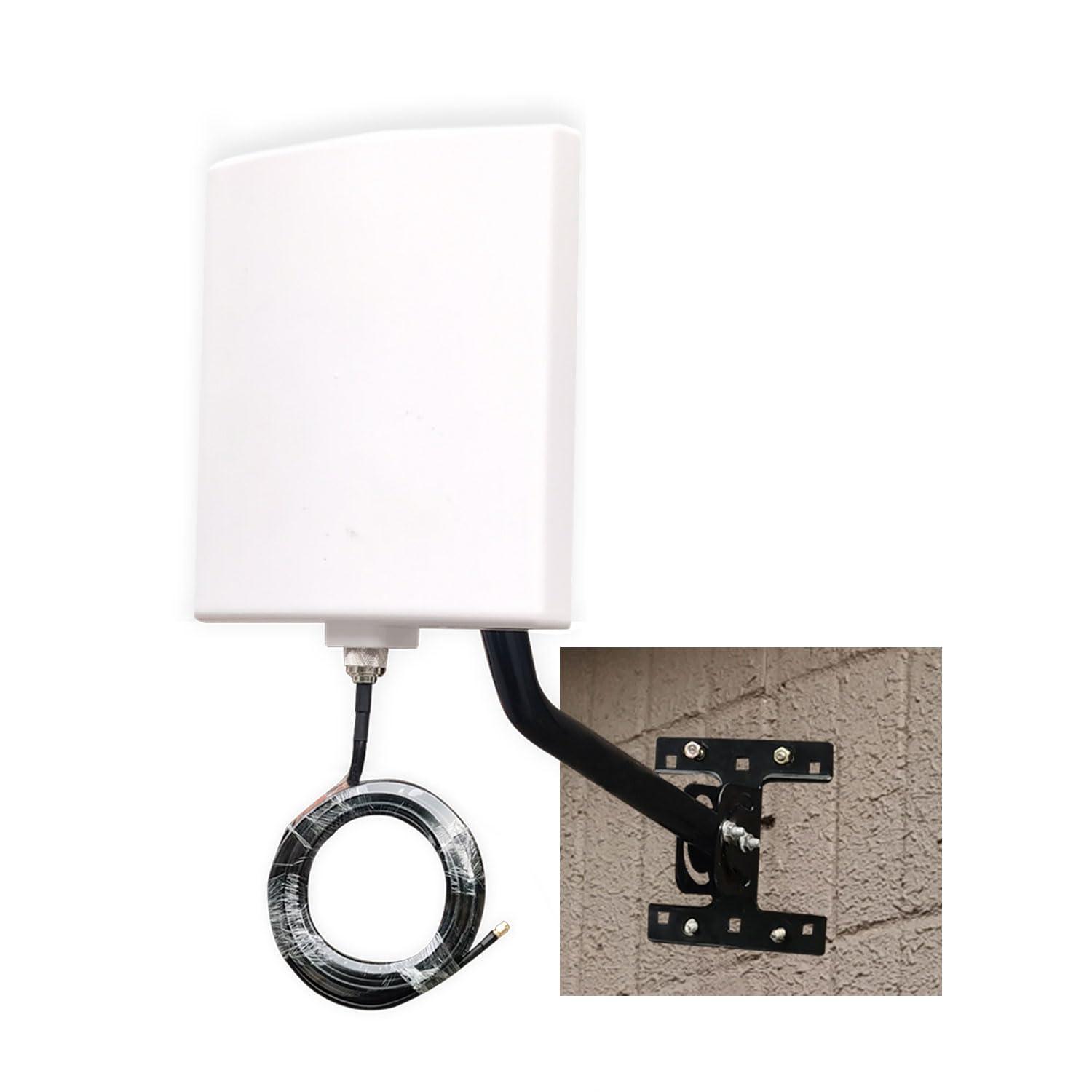 SIGNALPLUS Long Range WiFi Antennas Outdoor Full Kit 2.4GHz 5GHz External Panel Directional WiFi Antenna Extender for WiFi Router/Wireless Camera/WiFi Access Point, 5meter Cable, RP-SMA, SMA, Mounting Pole