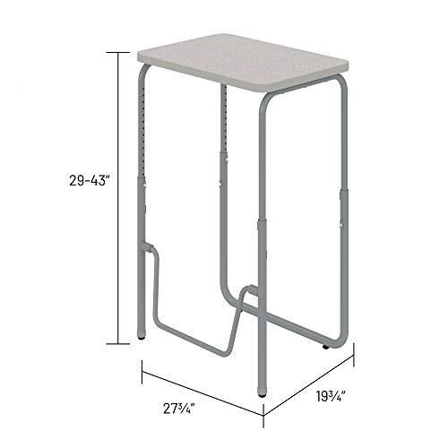 Safco Safco Products AlphaBetter 2.0 Height Adjustable Student Desk with Swinging Footrest Bar, Sit to Stand, 29-43, Pebble Gray