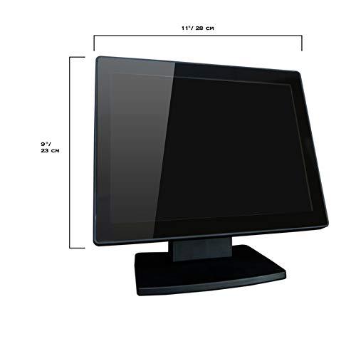ANGEL POS 12-Inch Capacitive Multi-Touch POS TFT LED Touchscreen Monitor, True Flat Seamless Design with Adjustable POS Stand for Retail Restaurant, HDMI & VGA Inputs, High Resolution 1024 x 768