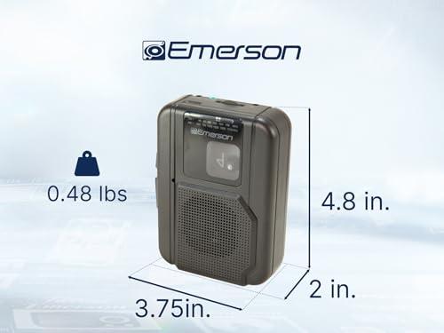 Emerson Emerson EPC-1001 Portable Cassette Player & Recorder with AM/FM Radio and Bluetooth Connectivity, Built-in Speaker, Auto-Stop Playback, 3.5mm Headphone Jack - Classic Cassette Recording