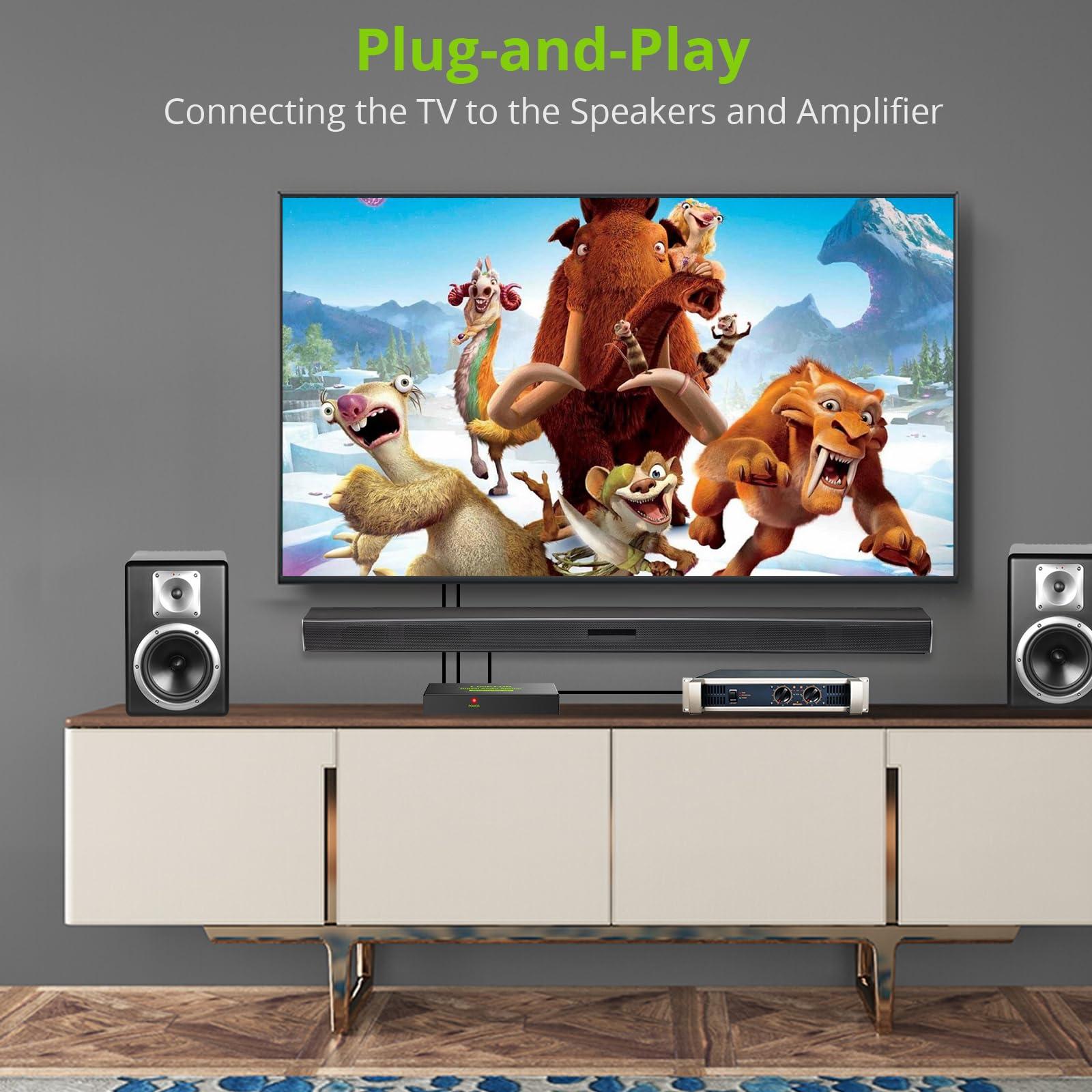 LiNKFOR LiNKFOR Digital Optical Audio 1x4 Splitter Digital SPDIF Toslink Optical Fiber Audio Splitter 1 in 4 Out Aluminum Alloy with Optical Cable for PS3 Blue-Ray DVD HDTV