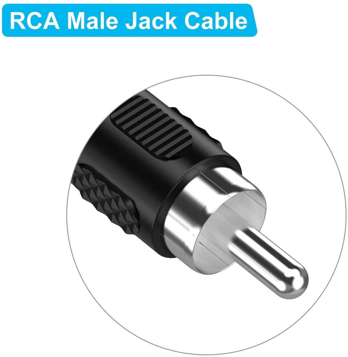 Adaptermvp RCA to Bare Wire Cable, (2 Pack 20AWG 6.6 ft) Replacement RCA Male Plug Jack Connector Adapter to Bare Wire Open End Audio Video RCA Cable for Repair