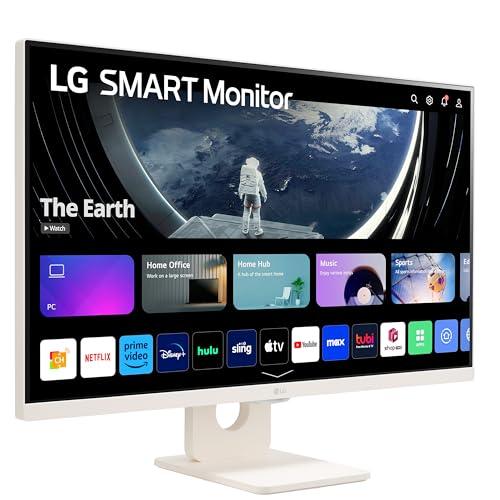LG LG 27SR50F-W Smart Monitor 27-Inch FHD (1920x1080) IPS Display, webOS 23, HDR 10, x2 Built-in Speakers, AirPlay 2, Screen Share, Bluetooth, ThinQ App, Remote Control, White