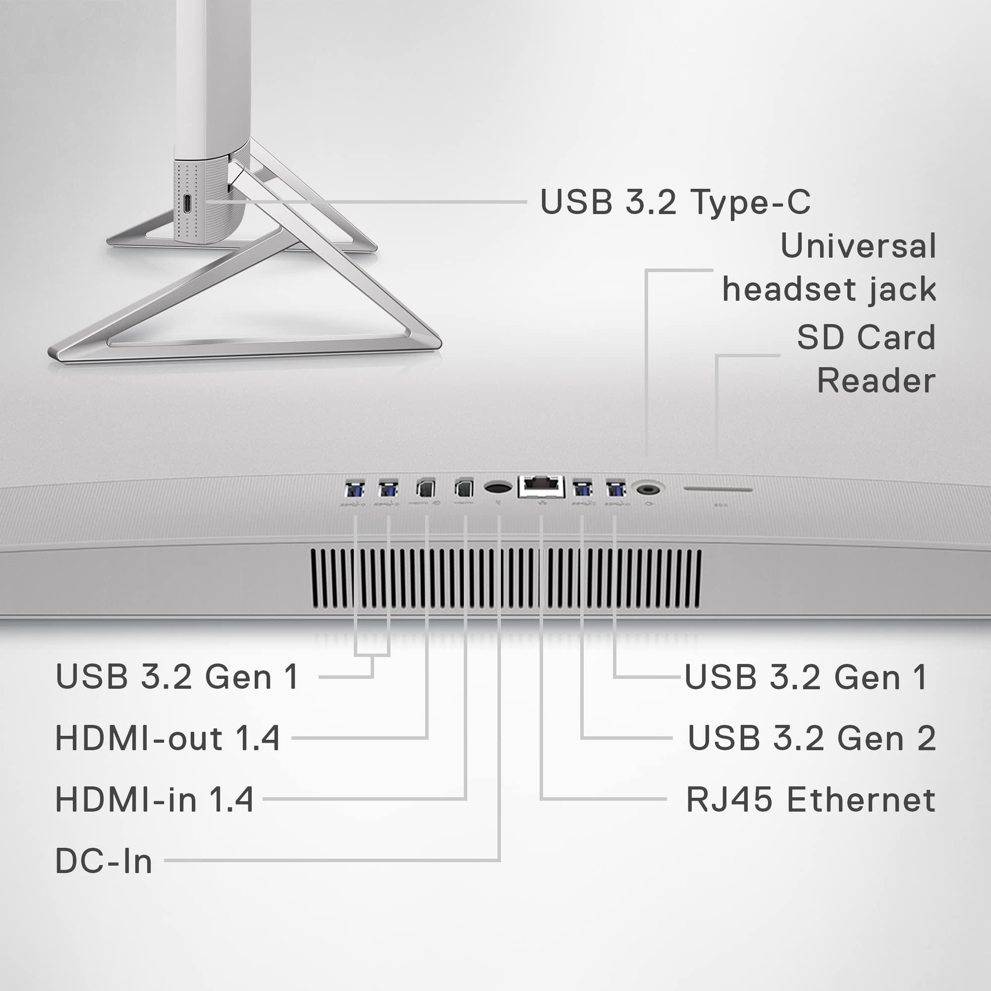 Dell Dell Inspiron 27 7720 All in One Desktop - 27-inch FHD Display, Intel Core i5-1335U Processor, 16GB DDR4 RAM, 512GB SSD, Intel Iris XE Graphics, Windows 11 Pro, Premium Support Migrate - White