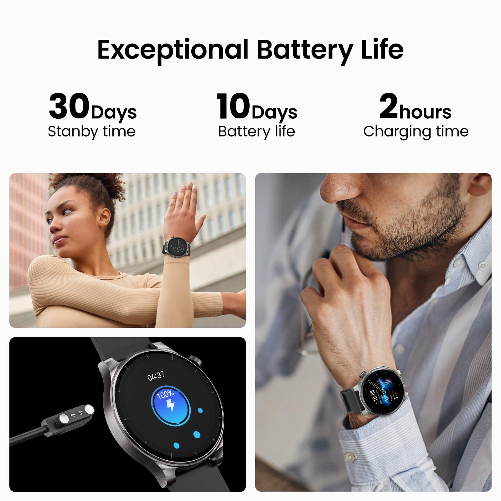 TOZO TOZO S5 Smartwatch (Answer/Make Calls) Sport Mode Fitness Watch, Black + T10 Wireless Bluetooth in-Ear Headphones Black