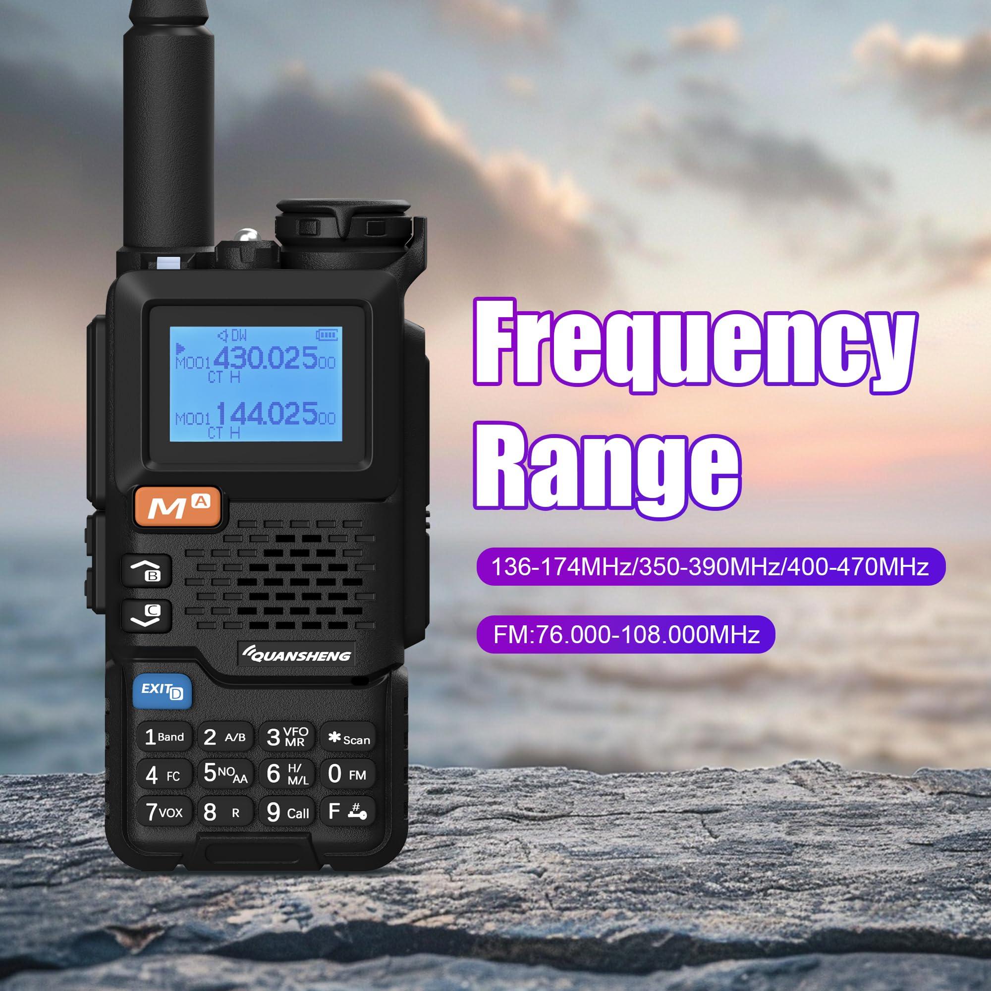 QUANSHENG QUANSHENG UV-5R Plus Walkie Talkie Am Fm Two Way Radio Long Range NOAA Wireless Copy Frequency USB Charger Ham Radio 2 Pack with 771 Antenna