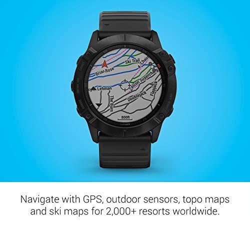 Garmin Garmin 010-02157-00 Fenix 6X Pro, Premium Multisport GPS Watch, Features Mapping, Music, Grade-Adjusted Pace Guidance and Pulse Ox Sensors, Black