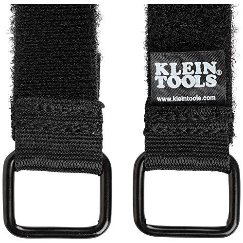 Klein Tools Klein Tools 450-600 Cable Organizer, Hook and Loop Cinch Strap Cable Ties, Includes Two 6-Inch, Two 8-Inch and Two 14-Inch Straps, Black