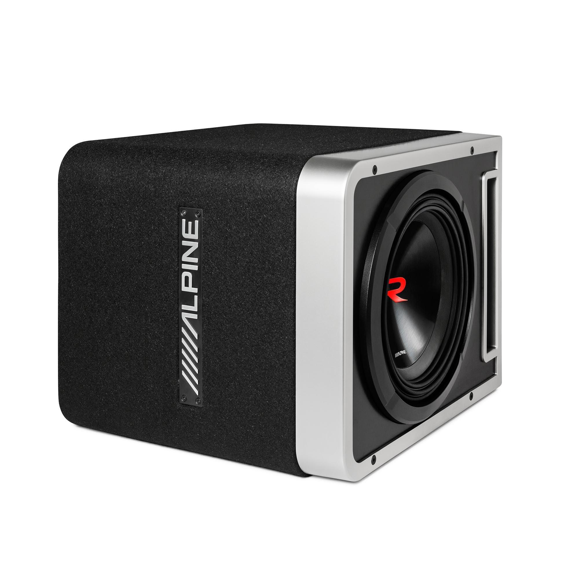 Alpine Alpine (2) R2-SB10V 10-inch R-Series Halo Preloaded Sub Enclosure Including ProLink w/ R2-A150M Amp, Rux Knob Bundle