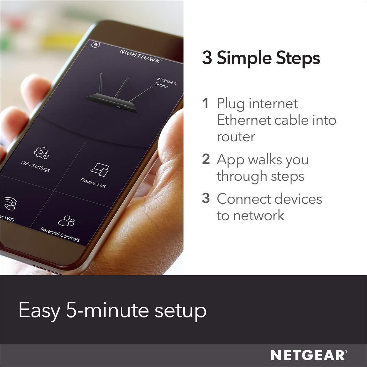 NETGEAR NETGEAR WiFi Router (R6330) - AC1600 Dual Band Wireless Speed (up to 1600 Mbps) | Up to 1200 sq ft Coverage & 20 Devices | 4 x 1G Ethernet and 1 x 2.0 USB Ports (R6330-1AZNAS) (Renewed)