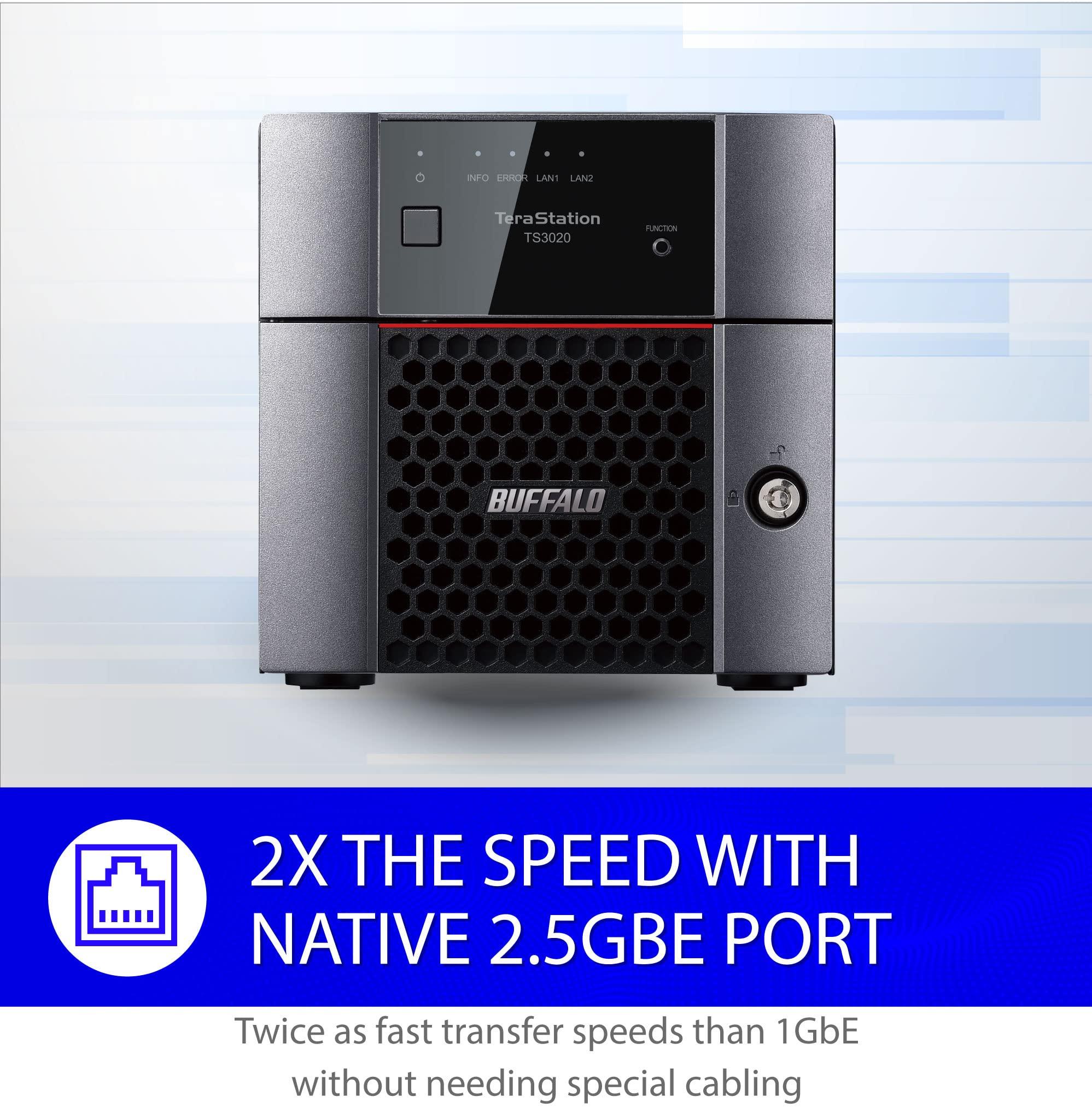 BUFFALO BUFFALO TeraStation 3220DN 2-Bay SMB 4TB (2x2TB) Desktop NAS w/Hard Drives Included Network Attached Storage