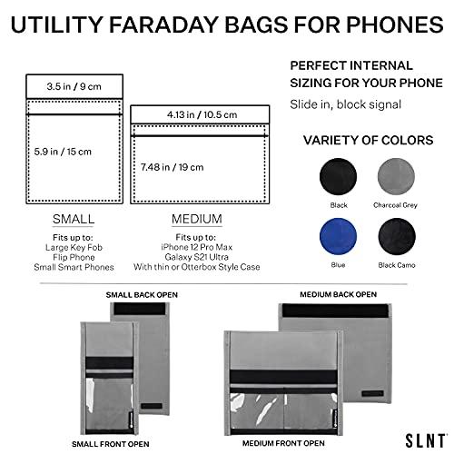 Silent Pocket Silent Pocket SLNT Quick Access Smartphone Faraday Bag Waterproof Signal Blocking Nylon, Device Shielding for iPhone, Samsung Galaxy, Most Phones - Travel, Privacy, Anti-Hacking (Black, Medium)