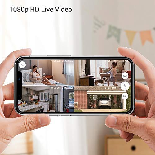 Zmodo Zmodo 1080p Full HD Outdoor Wireless Security Camera System, Plug-In, Smart Home Indoor Outdoor WiFi IP Camera with Night Vision, Compatible with Alexa