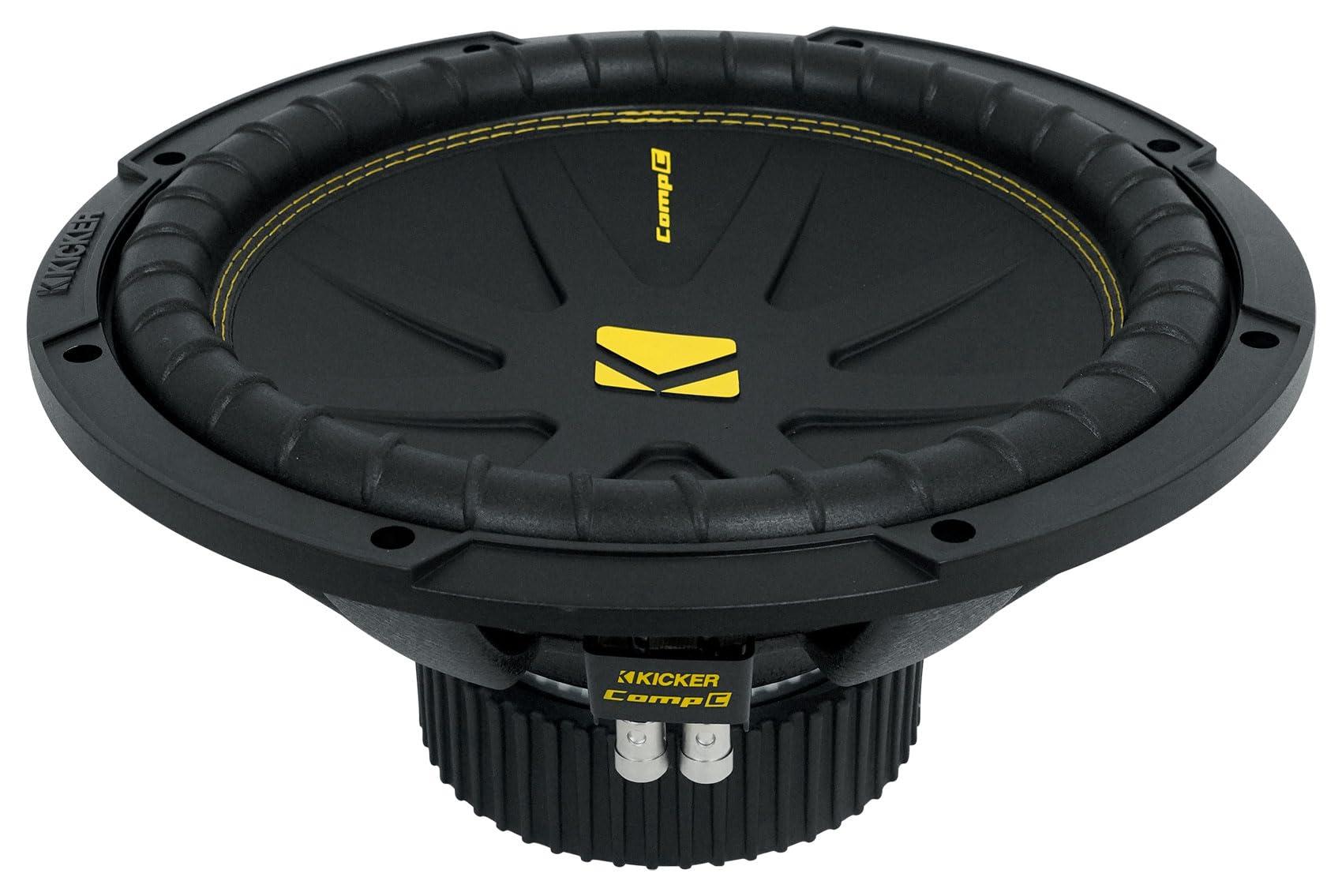 KICKER 2 Kicker 50CWCD124 CompC 12" DVC 4 ohm Subwoofers Bundle with Rockville Mono Amplifier+Amp Kit CWCD124 (4 Items)