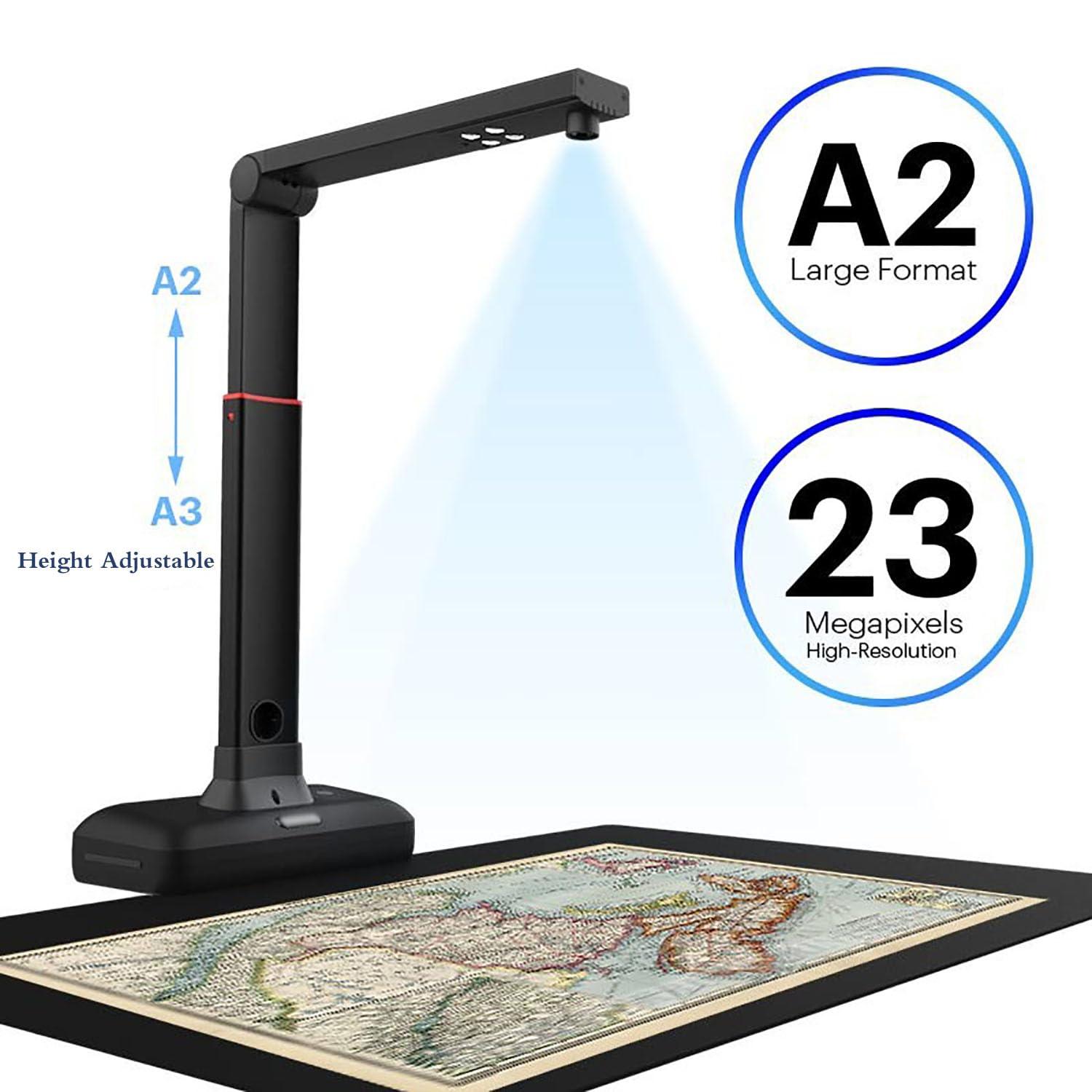 Kadxyan S21 A2 Overhead Scanner, A2/A3 Large Format Camera Scanner for Book & Document, Auto Flatten & Fingerprint Removal Technologies, 23MP High Resolution