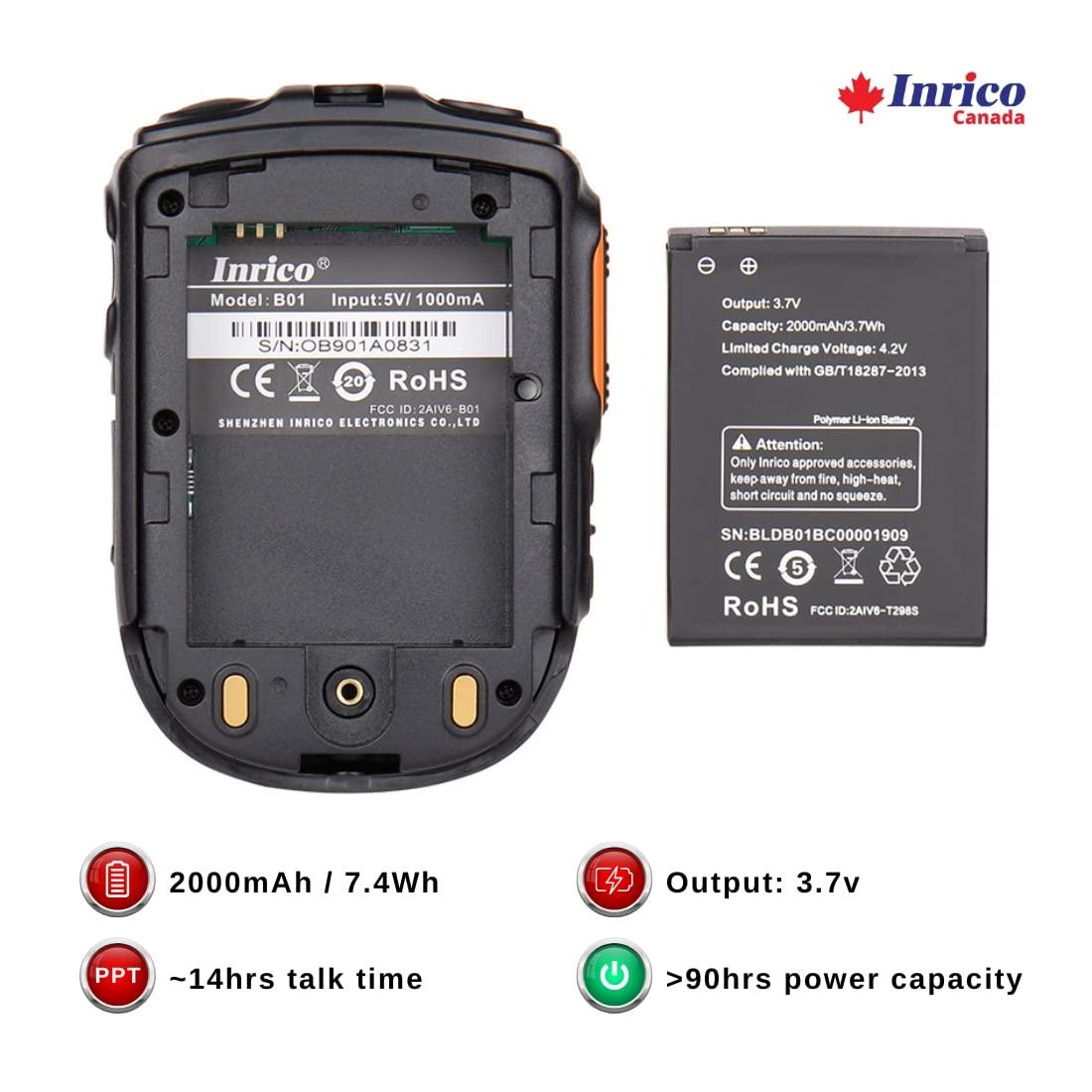 Inrico Inrico B01 Wireless Bluetooth Speaker Microphone B02 Works with Android and iOS on Applications Such As Zello, RealPTT