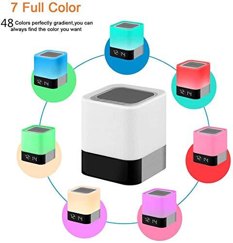 Gallstep Gallstep Night Lights Bluetooth Speaker, Alarm Clock Bluetooth Speaker Touch Sensor Bedside Lamp Dimmable Multi-Color Changing Bedside Lamp, MP3 Player, Wireless Speaker with Lights