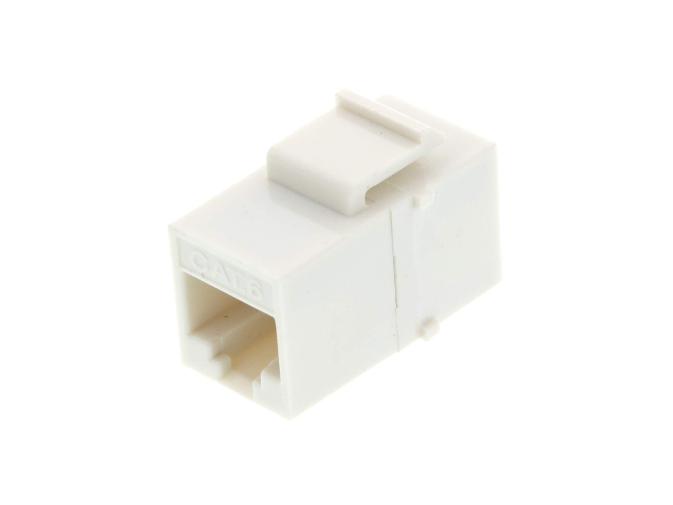 Networx Networx White Cat6 RJ45 Feed Through Panel Mount Keystone Coupler