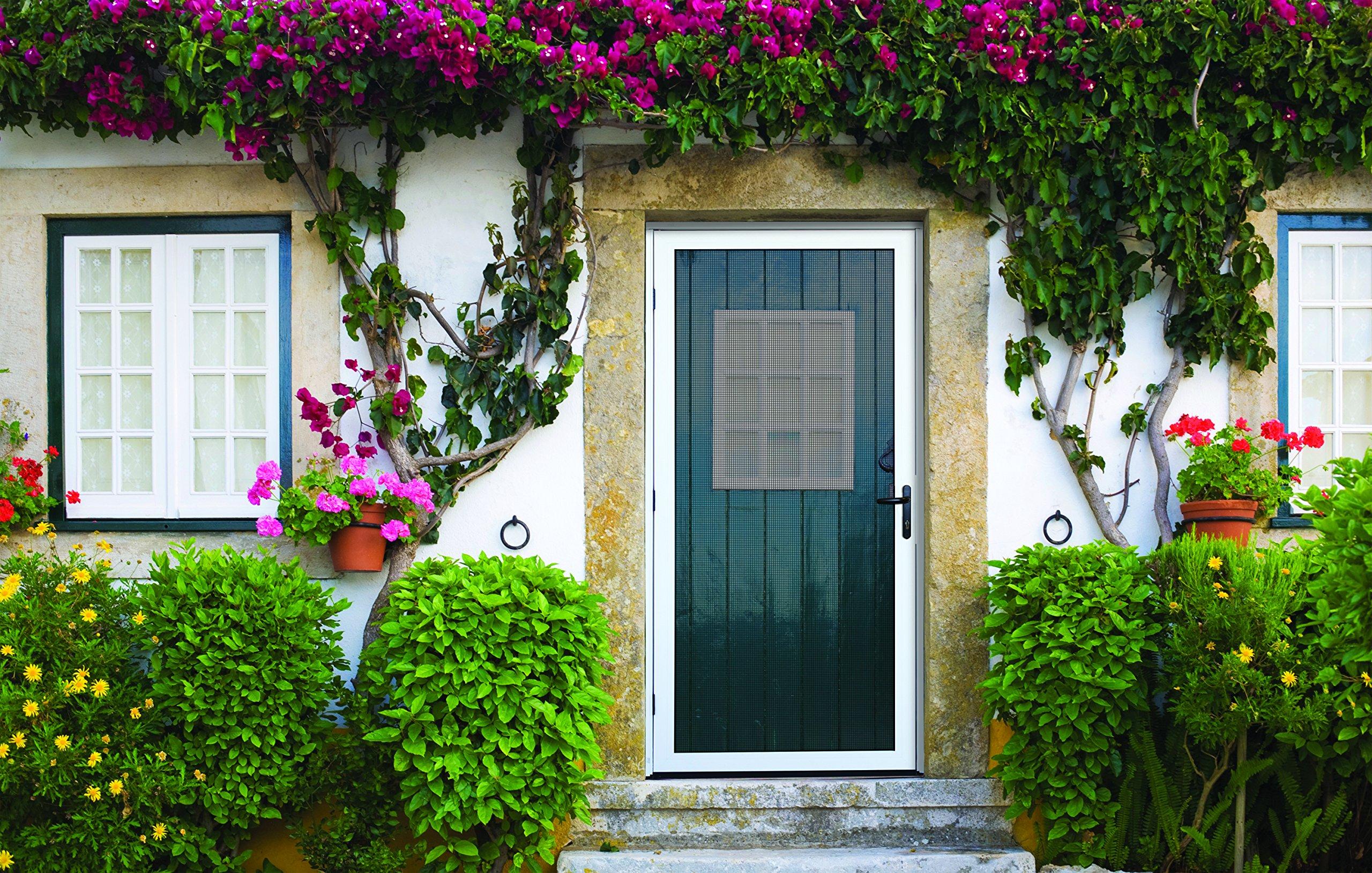 Meshtec Titan 36x80 Meshtec Ultimate Security Screen Door | Aluminum Full View with Meshtec Advanced Screen System | Surface Mount | 3pt Lock System & high tensile-Strength Stainless Steel mesh Screen, White