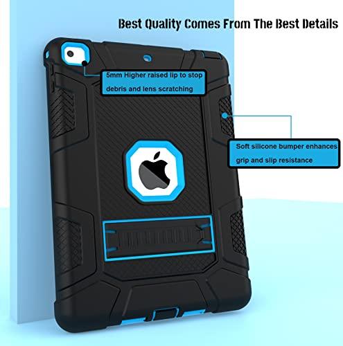 rantice Rantice iPad 6th Generation Cases, iPad 5th Generation Case, iPad 9.7 Case, iPad Air 2 Case, Hybrid Shockproof Rugged Drop Protection Case Built with Kickstand for iPad 9.7 inch (Blue)