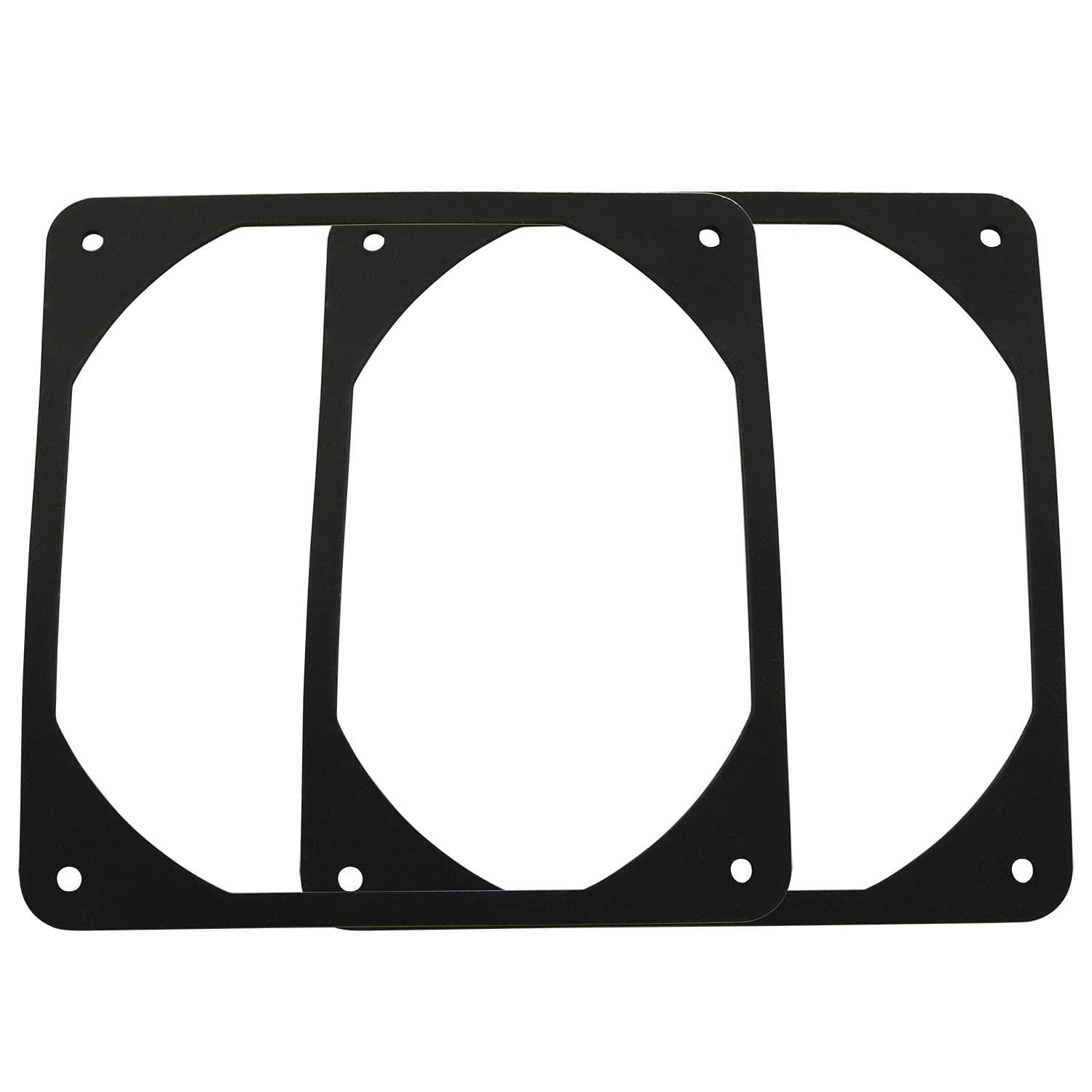 ZYAMY ZYAMY 2pcs 120mm Black Antivibration Rubber Fan Gasket 120 x 120 mm 12cm Shock Absorption Pad for Computer PC Case, Black