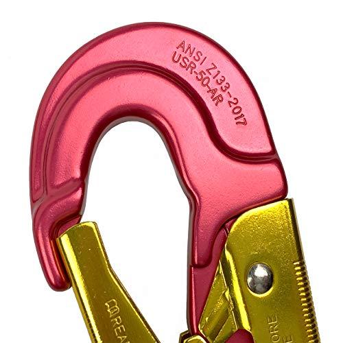 ProClimb ProClimb Forged Aluminum Snaphook - Double Action Self Locking Gate, Captive Eye 27 kN - Red-Snaphook- Aluminum Snap Hook Hardware