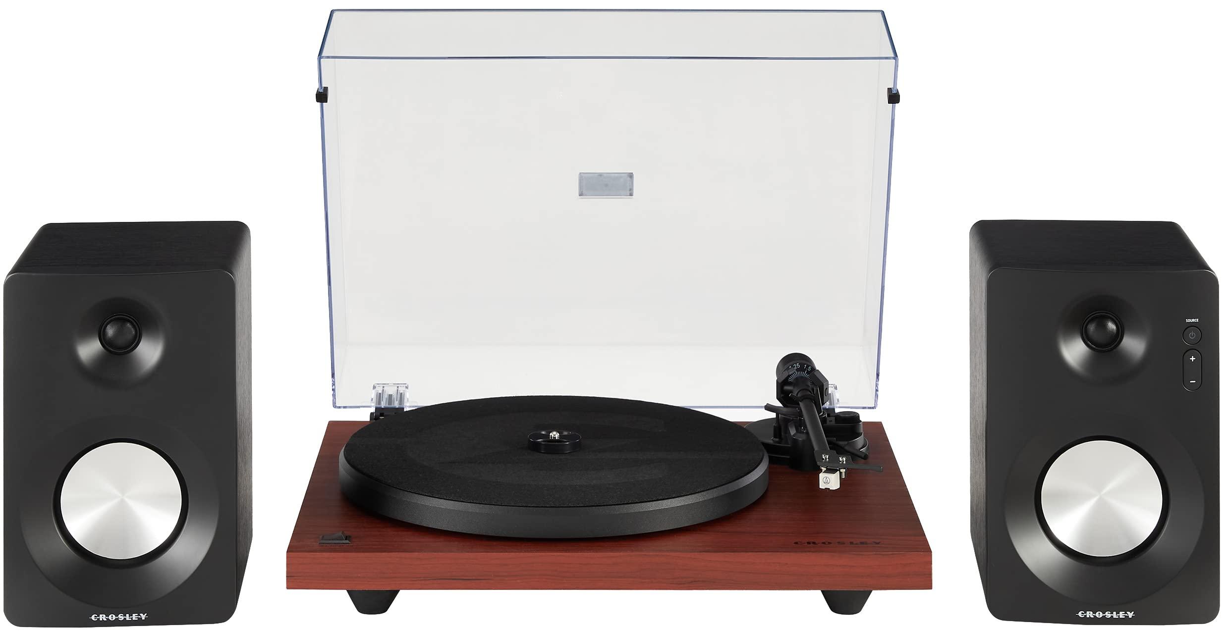 Crosley Crosley KT6101-MA Belt-Drive Bluetooth Turntable with Built-in Preamp and Included Speakers, Mahogany