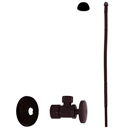 Westbrass Westbrass Corrugated Supply Kit with Round Handle, 5/8" OD x 3/8" OD x 20", Oil Rubbed Bronze, D105K20-12