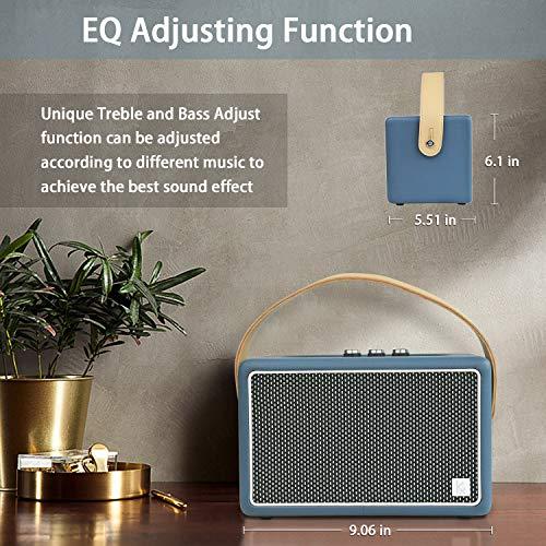Konex audio Vintage Bluetooth Speakers, KONEX 40W Leather Portable Wireless Speaker, Bluetooth 4.2 Heavy Bass Music Player, 20H Long Playtime, Mid Century Modern Decor for Home, Office, Party, Gift for Friend