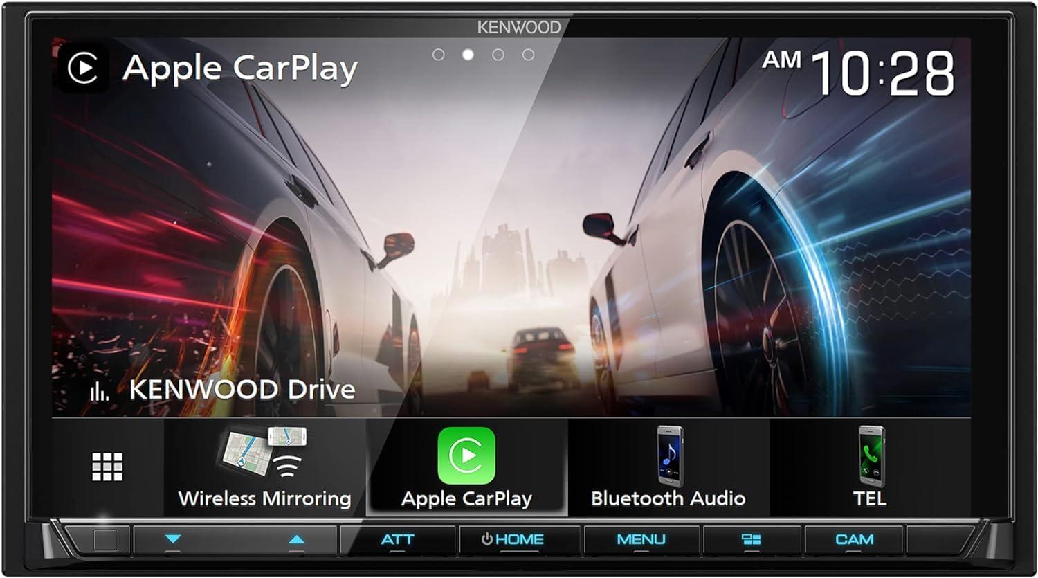 Kenwood KENWOOD DMX908S EXCELON 6.95 Inch LCD Touchscreen Digital Multimedia Receiver, Wireless Apple CarPlay and Android Auto, Double Din | Plus KENWOOD CMOS-240U Universal Backup Camera