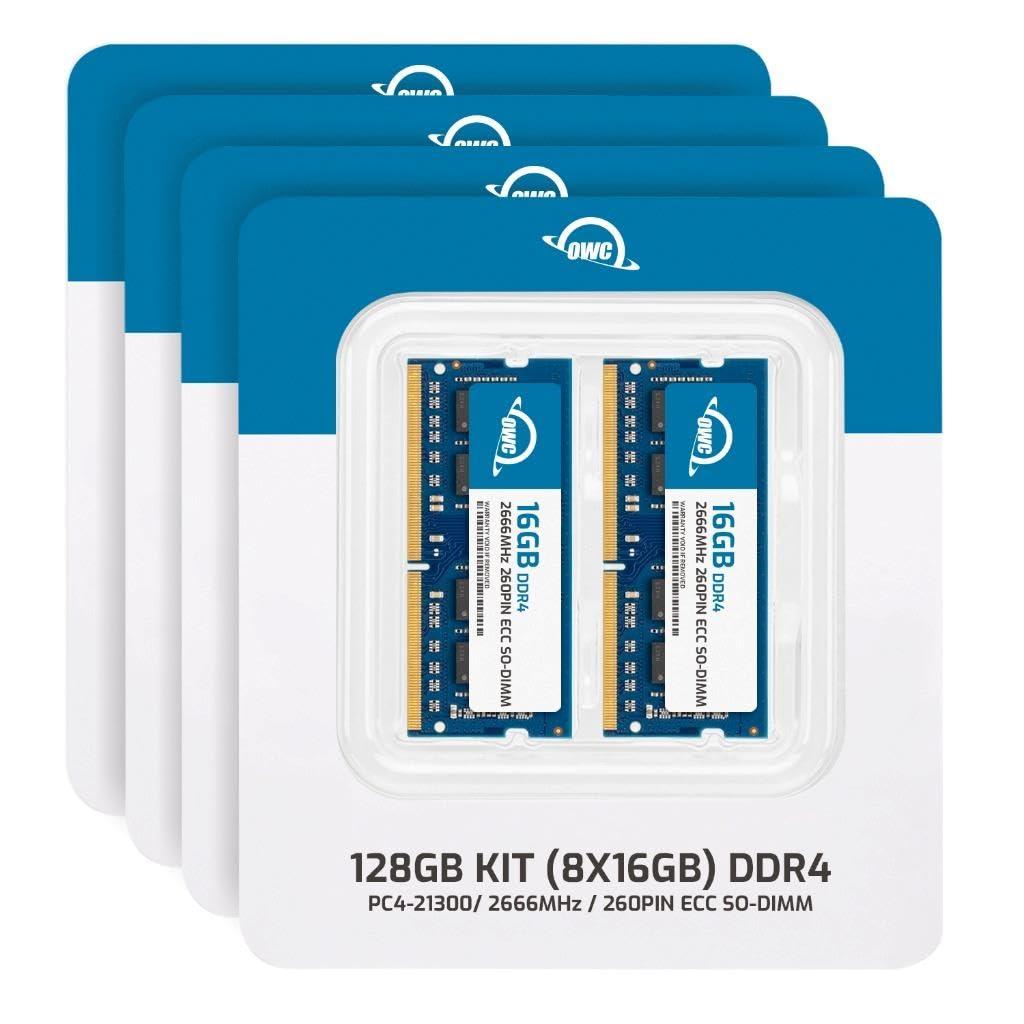 OWC OWC 128GB (8x16GB) DDR4 2666MHz PC4-21300 CL19 2RX8 ECC Unbuffered SODIMM 1.2V 260-pin Memory RAM