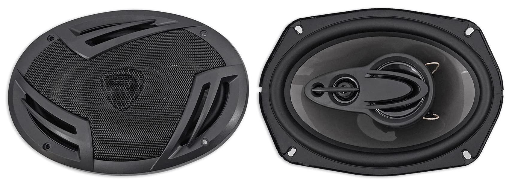 Rockville Rockville (4) RV69.4A 6x9 4-Way Car Speakers 1000 Watts/220w RMS CEA Rated Bundle with (1) ATOM P20 Marine/ATV/Car Bluetooth Amplifier, (1) RWK42 Installation Wire Kit (6 Items)