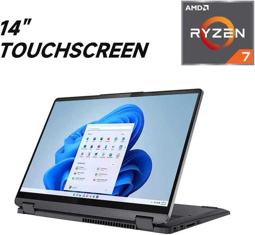Lenovo Lenovo Flex 5 14" 2-in-1 Touchscreen Laptop - AMD Ryzen 7 5700U - 16:10 2K QHD (2240 x 1400) 100% sRGB Display - 16GB RAM - 512GB PCIe SSD - Type-C - Fingerprint - Wi-Fi 6 Win 11- w/HDMI Cable