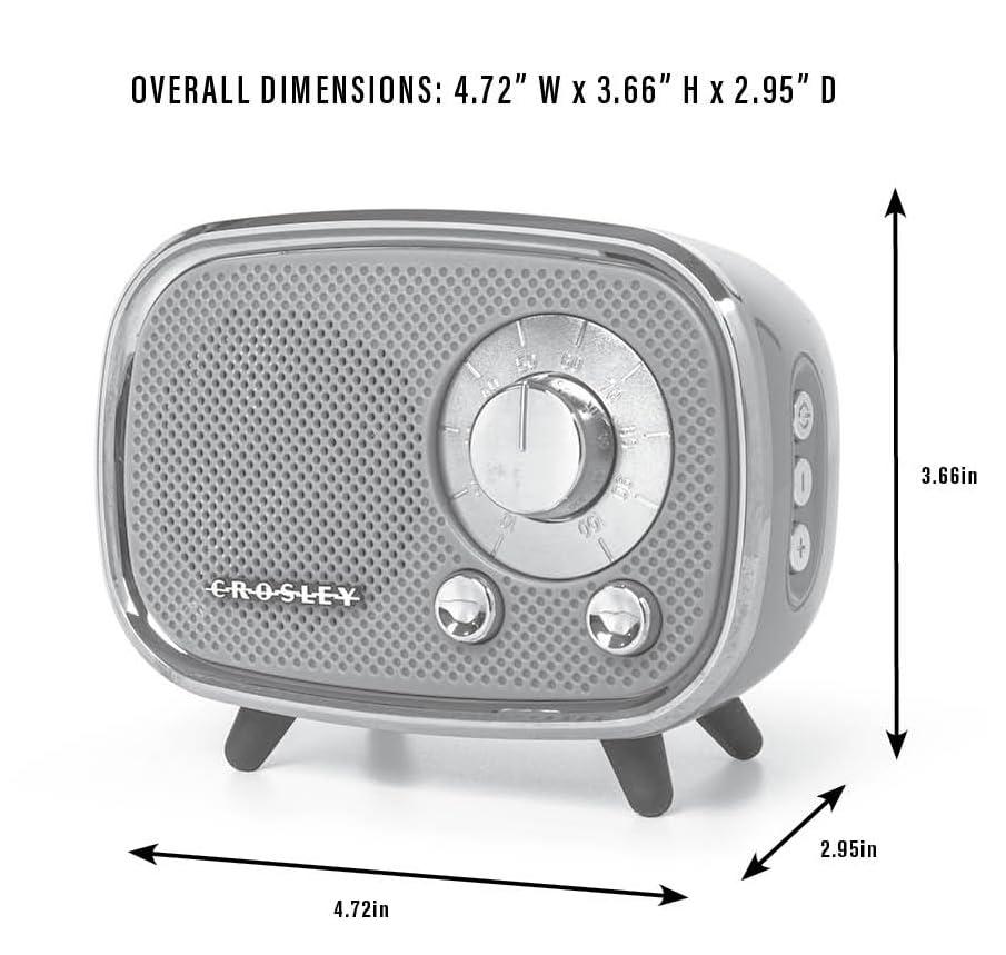 Crosley Crosley CR3039A-BK Rondo Retro Portable Rechargeable Bluetooth Speaker, Black