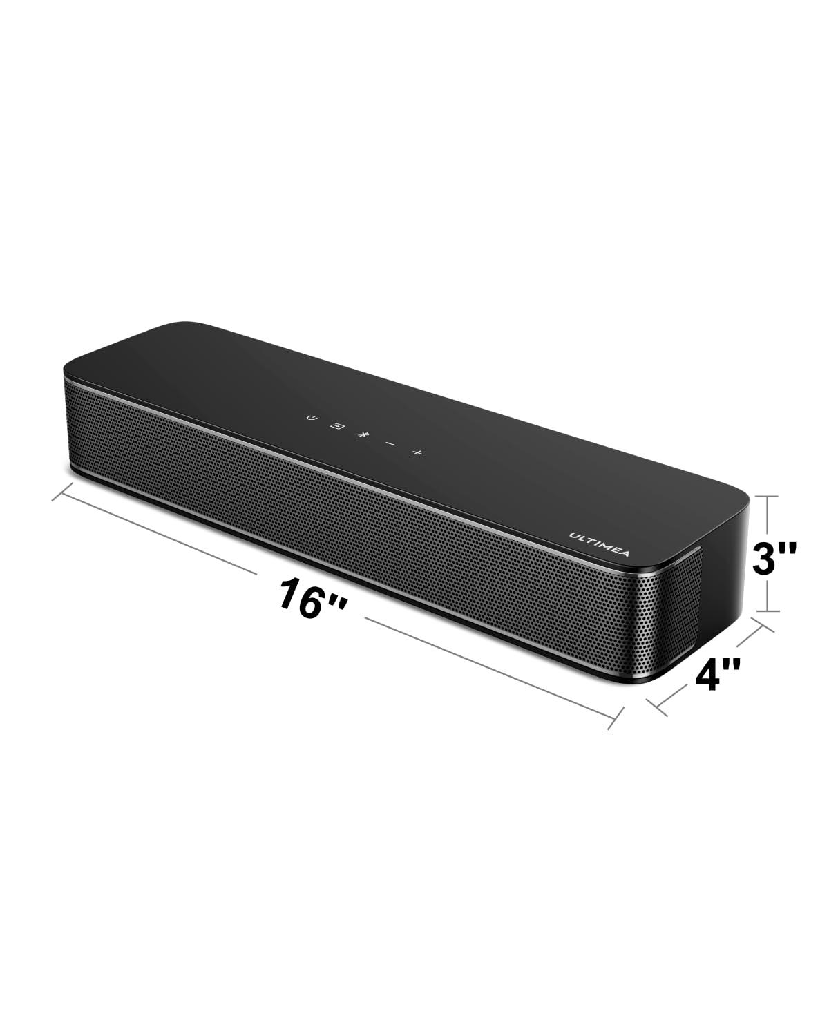 ULTIMEA ULTIMEA 2.1ch Mini Sound Bar for TV, Built-in Subwoofer, APP Control, Peak Power 120W, All-in-one PC Sound bar for Game, Bluetooth 5.3 TV Sound Bar Speakers, Opt/AUX/Wall Mount, Solo B30 Pro