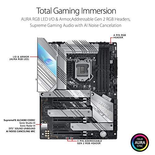 ASUS ROG Strix Z590-A Gaming WiFi 6 LGA 1200(Intel® 11th/10thGen) ATX White Scheme Gaming Motherboard (PCIe 4.0, 14+2 Power Stages, WiFi 6, Intel® 2.5 Gb LAN, Thunderbolt™ 4, 3X M.2/NVMe SSD, Aura RGB)