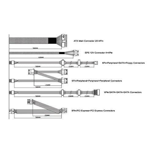Apevia Apevia ATX-ES700-WH Essence 700W ATX Semi-Modular Gaming Power Supply with Auto-Thermally Controlled 120mm Black Fan, 115/230V Switch, All Protections, White Casing