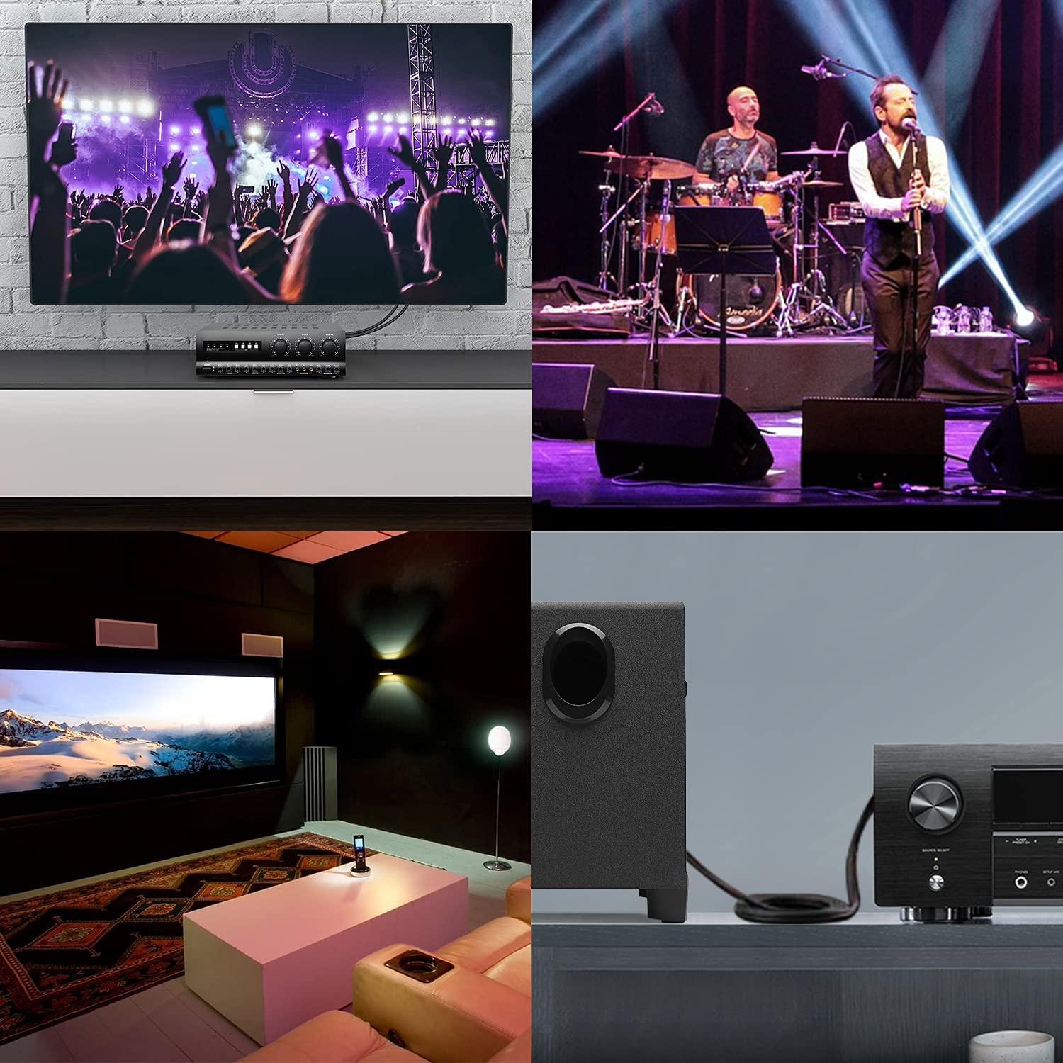 J&D J&D Dual 1/4" TS to 2RCA Cable Bundle with RCA to 3.5mm Adapter Cable, 6 Feet