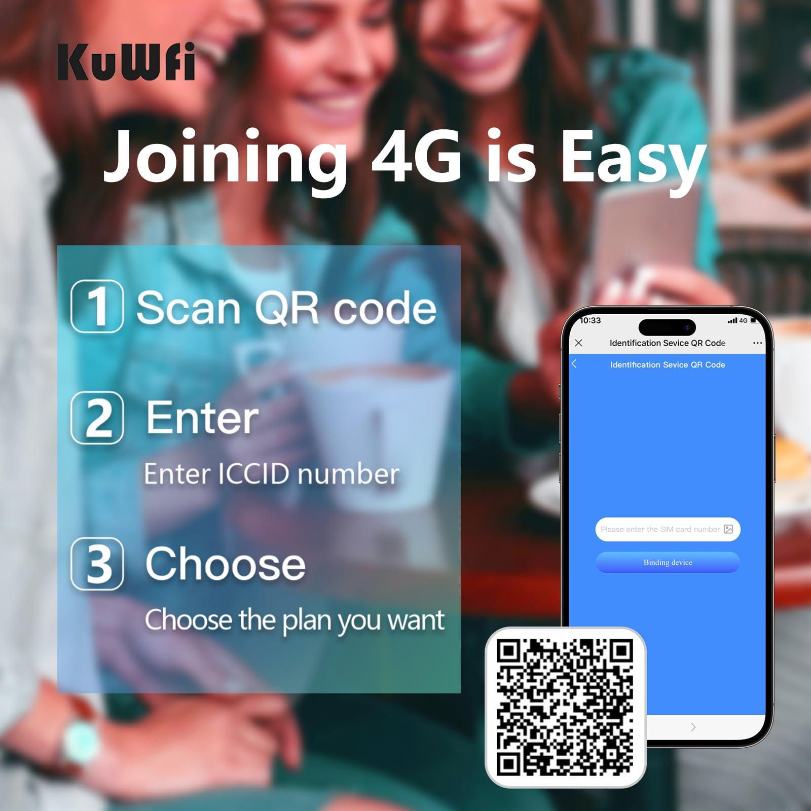 KuWFi KuWFi Mobile WiFi Hotspot and 2GB Prepaid 4G LTE SIM Card