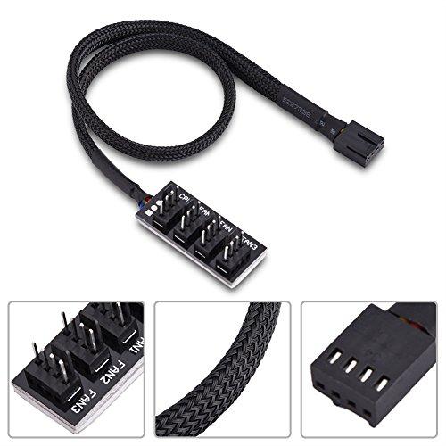 CUYT Fan Connector, 4-Pin Splitter Cable, for CPU Fan Modular Power Supply for Case Fan