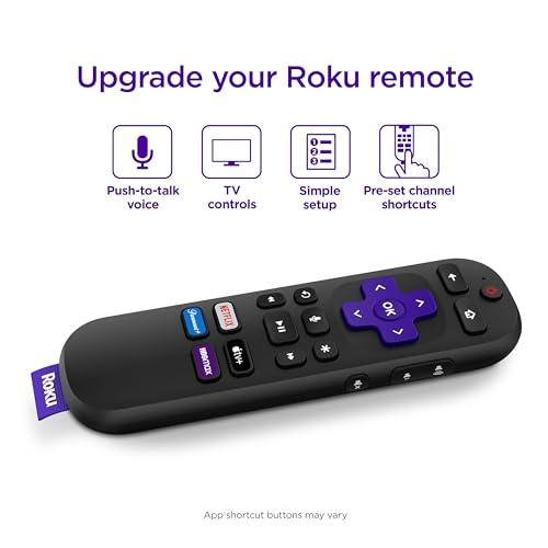 Roku Roku Voice Remote | TV Remote Control with Voice Control, TV Controls, Simple Setup, & Pre-Set App Shortcuts - Replacement Remote Compatible with Roku TV, Roku Players, & Roku Audio