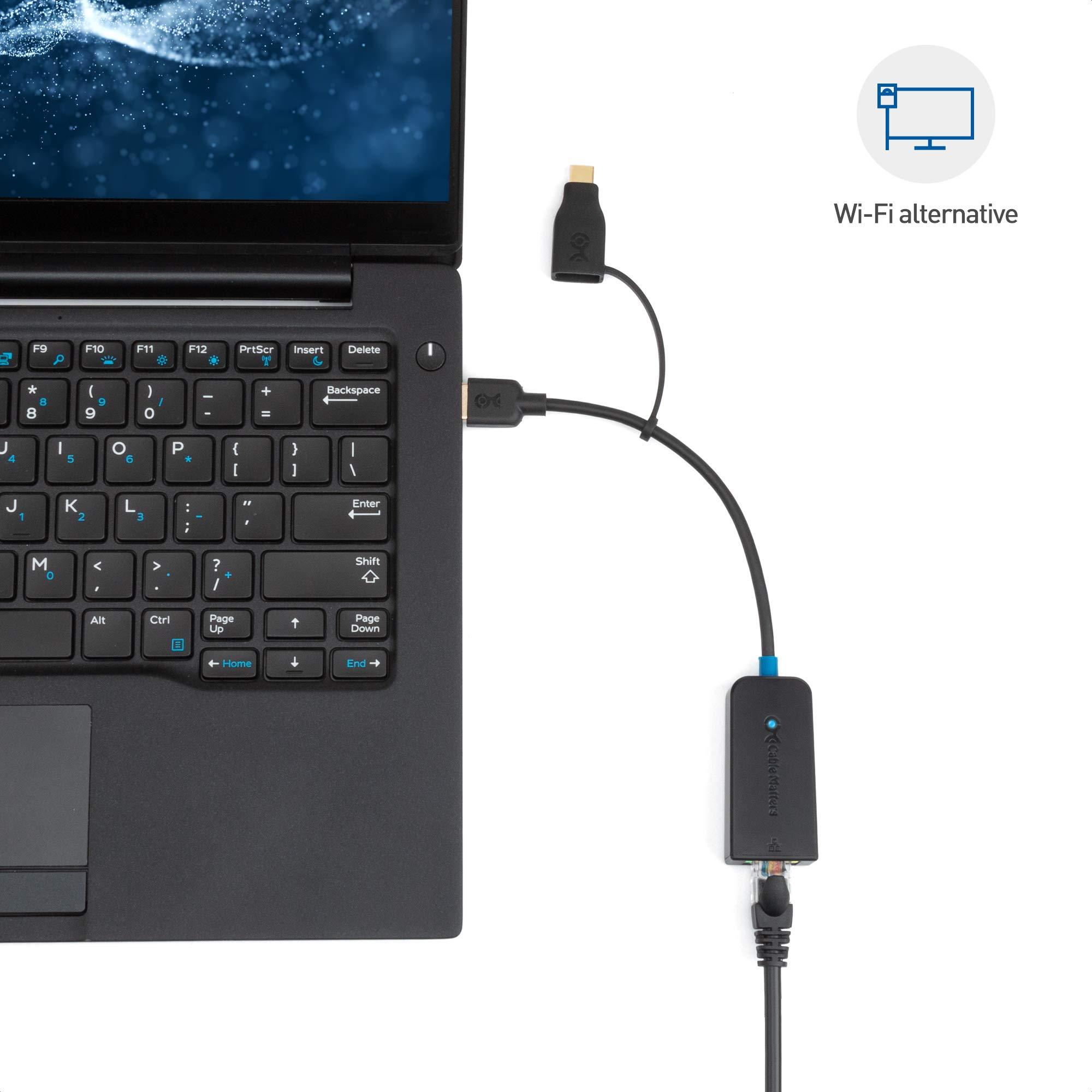 Cable Matters Cable Matters Plug & Play USB to Ethernet Adapter with PXE, MAC Address Clone Support, Supporting 10/100/1000Mbps in Black & USB C to 2.5 Gigabit Ethernet Adapter, USB to 2.5 Gigabit Ethernet Adapter