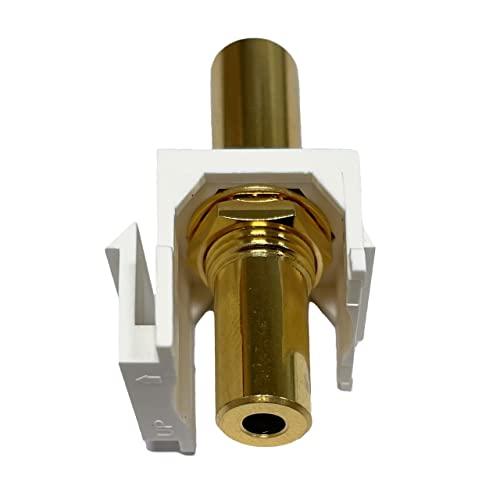 NTW NTW 3.5mm Silver F/F feed-through Snap-in keystone Jack InsertWhite NKY-FF/3.5