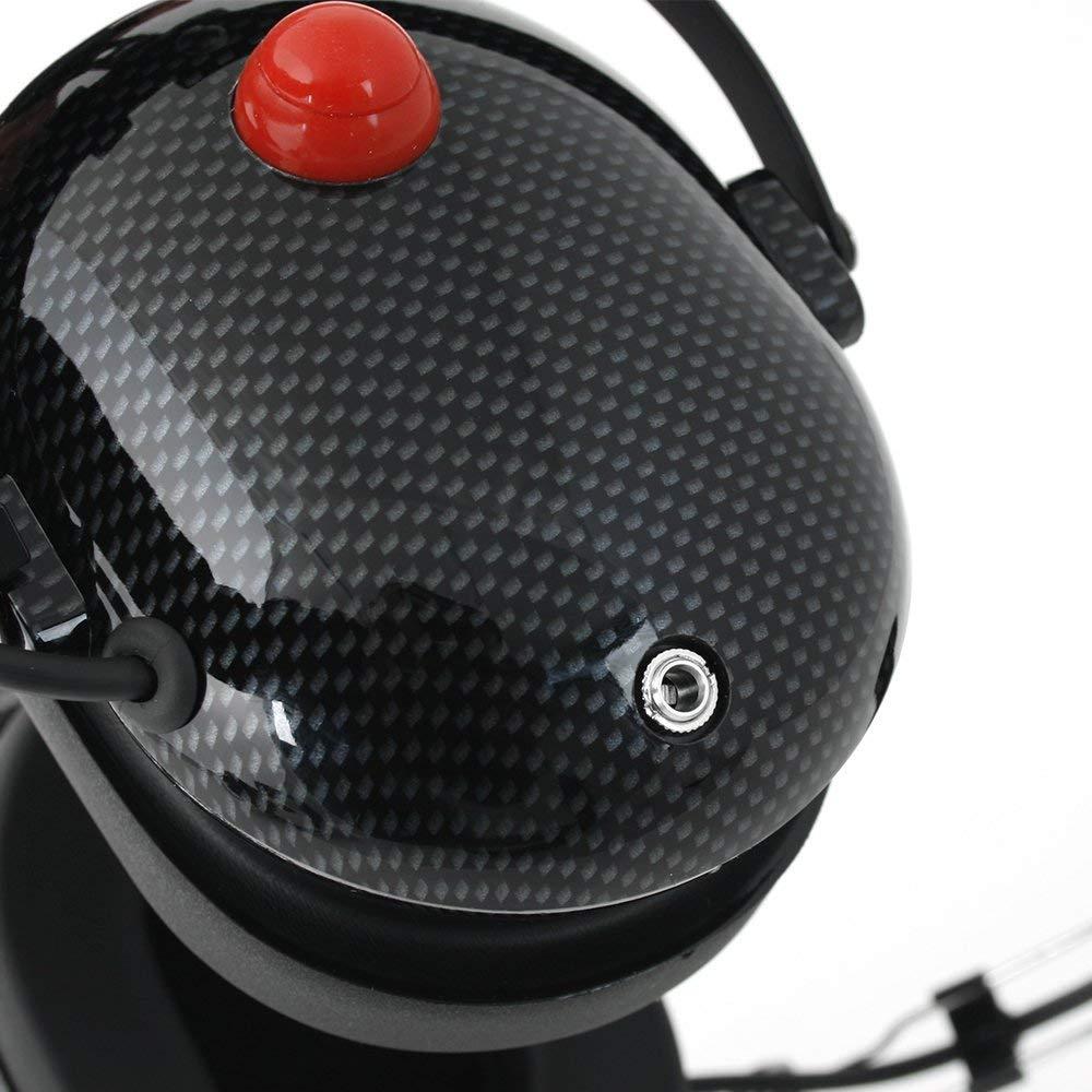 Rugged Radios Rugged Carbon Fiber Over The Head Headset for Racing Radios Electronics Communications Features Volume Control Knob 3.5mm 5-Pin Input Jack and Push to Talk