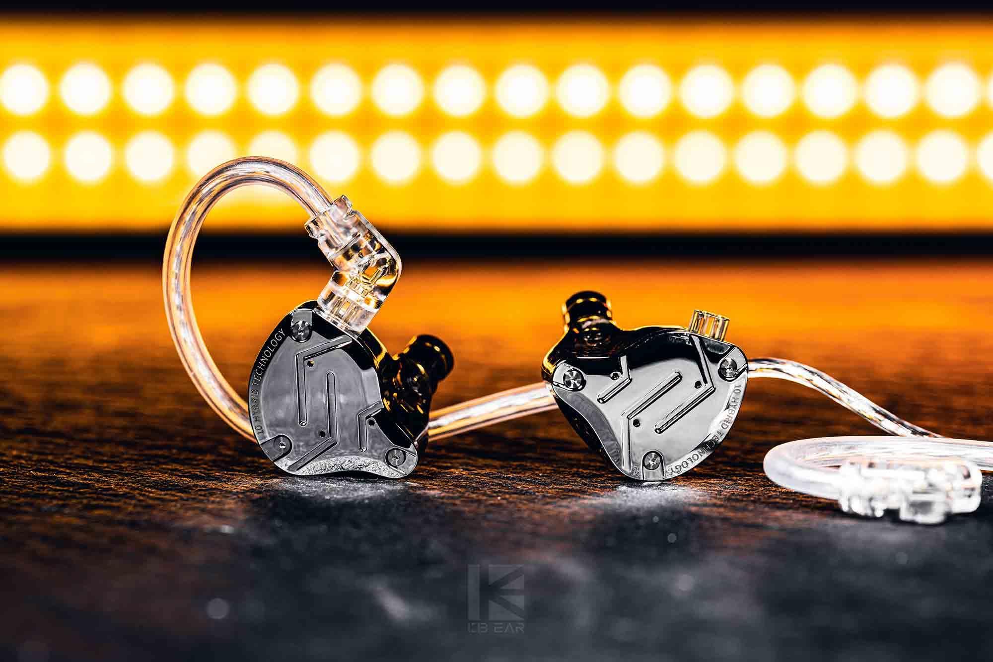 Kinboofi KZ ZS10 Pro in Ear Monitor Earbuds Headphone, KZ Earbuds with 4BA and 1DD Drivers, KZ HiFi IEM Earphone Upgraded ZS10 Pro with Detachable 0.75mm 2 Pin 6N OFC Cable (Black No Mic)